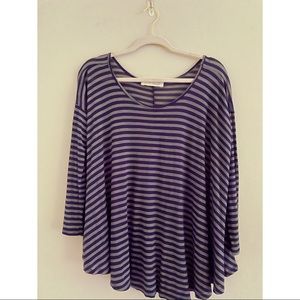 Lela Sky Blue and White Striped High/Low Top